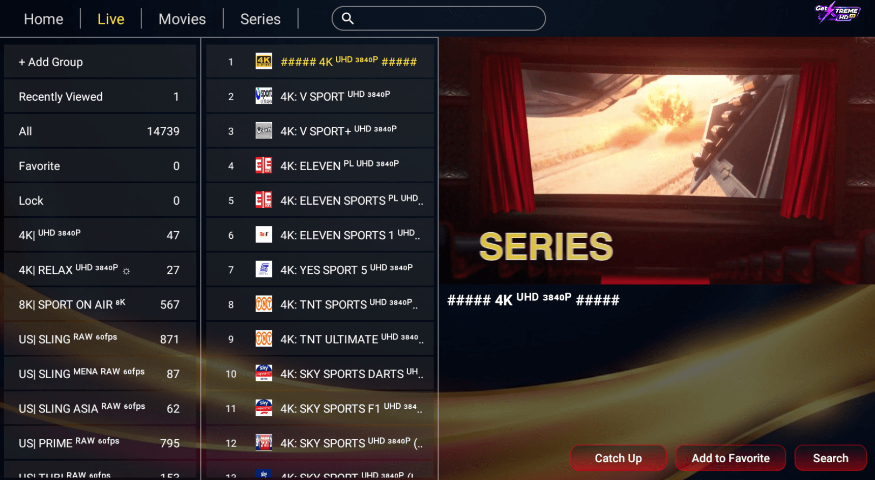 GetXtremeHD live TV channel list